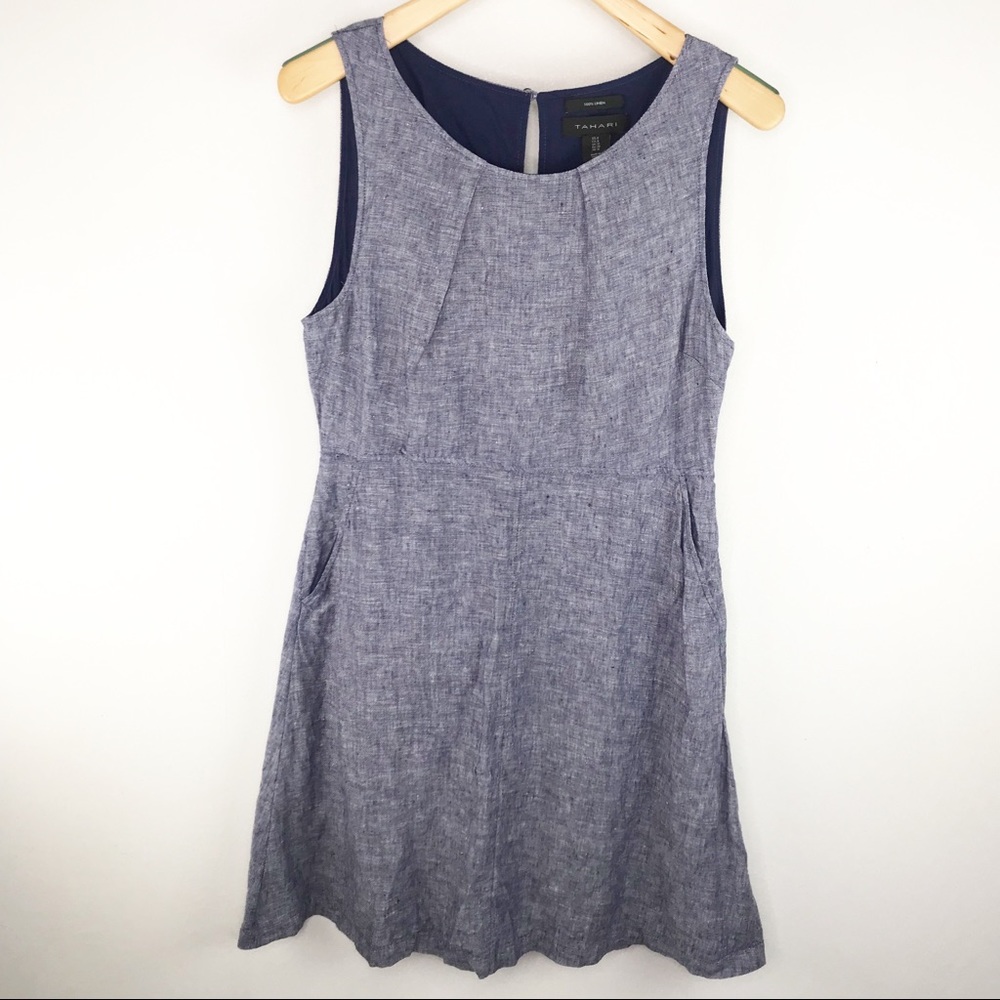 Tahari Linen Dress 100% Linen